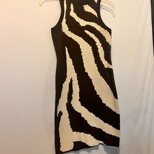 Bodycon Tank Dress Womens Zebra Animal Mini Fitted Party Medium